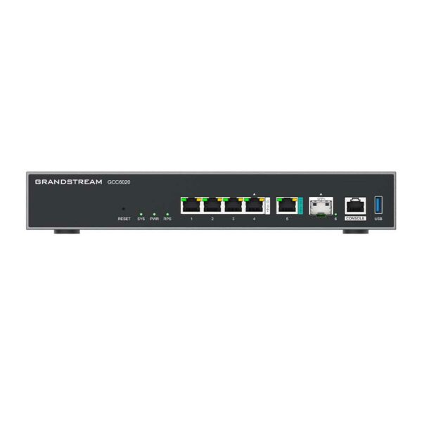 Grandstream GCC6020 Built-in IPPBX (12 Users, 4 Concurrent Calls) + enterprise-grade firewall + VPN Router + 1 x 2.5 Gb, 1 x 10 Gig SFP+, 4 x GigE Network Switch