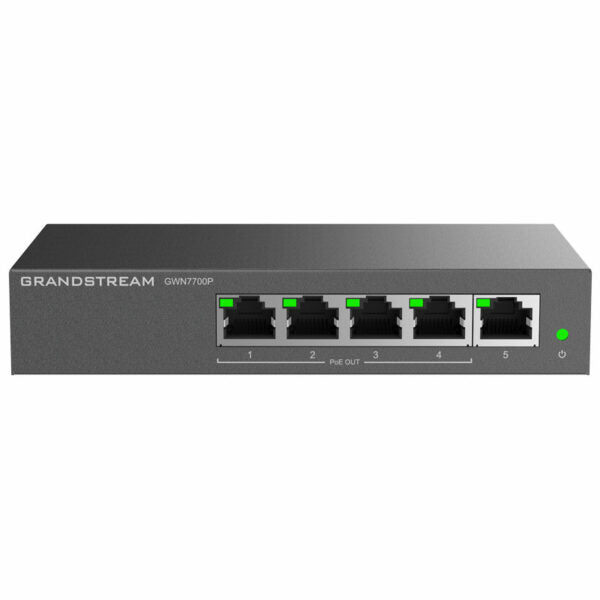 Grandstream GWN7700P Layer 2 Unmanaged PoE Switch, 5 x GigE (4 x PoE), Metal Case