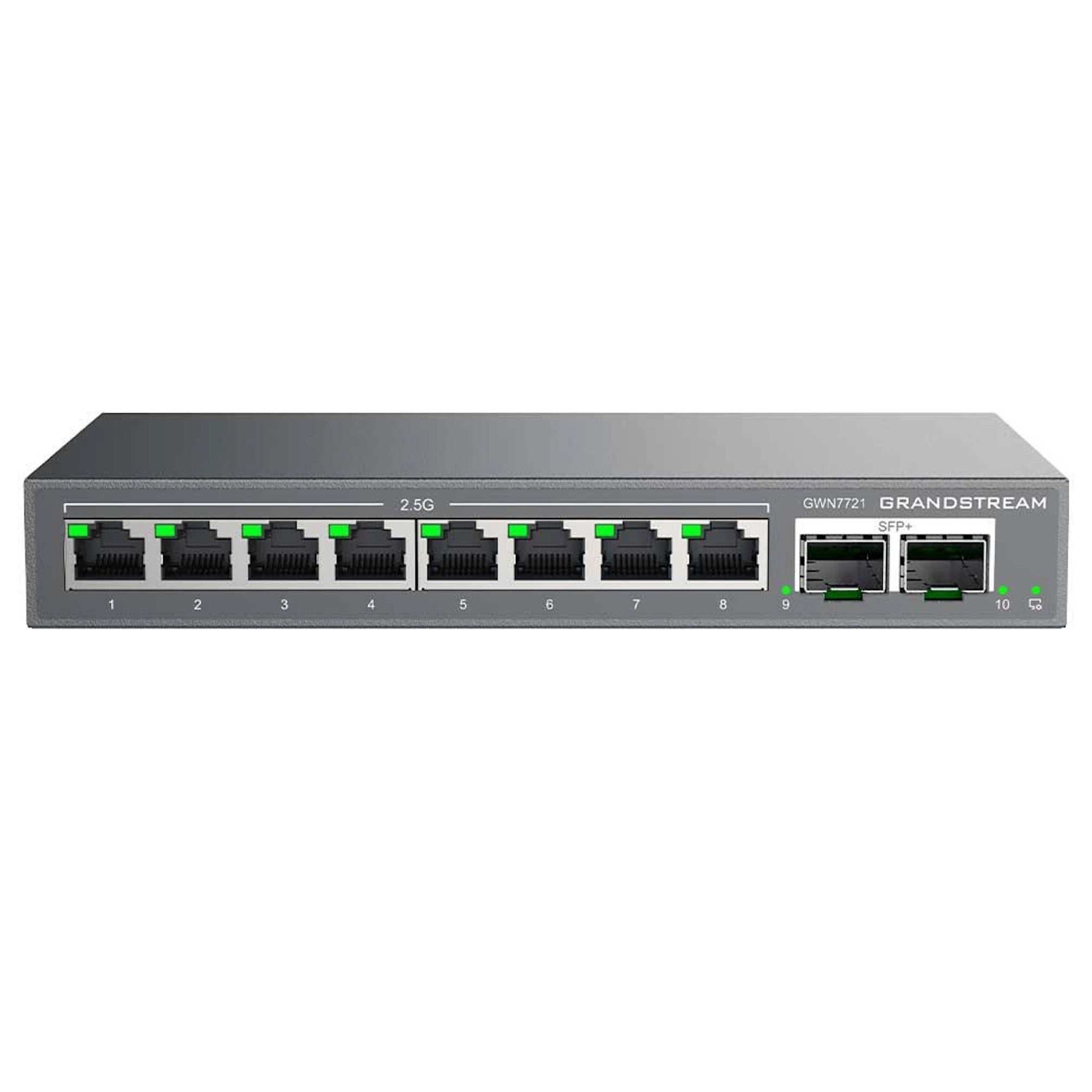 Grandstream GWN7721 Multi-Gig Managed Switch | 8 x 2.5G Ethernet, 2 x 10G SFP+ Uplinks (No PoE)