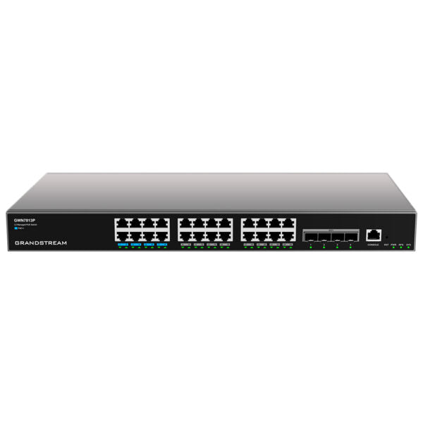 Grandstream GWN7813P Enterprise Layer 3 Managed PoE Network Switch, 24 x GigE, 4 x SFP+